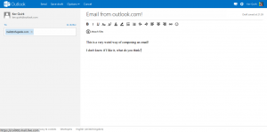 Composing an email Composing an email through Outlook.com