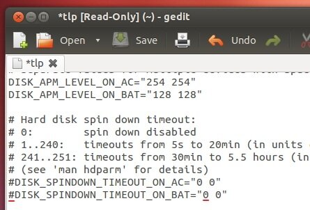 Enabling HDD spin-down in TLP