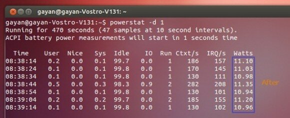 Power consumption after installing 'TLP' - Ubuntu 12.04