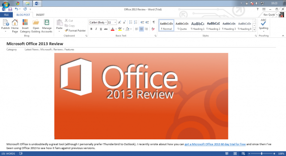 Blogging in Word