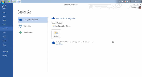 Save In SkyDrive