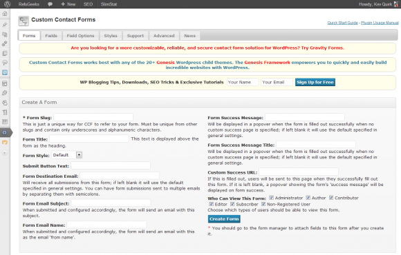 Custom Contact Forms
