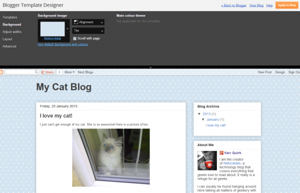 Blogger Background Change