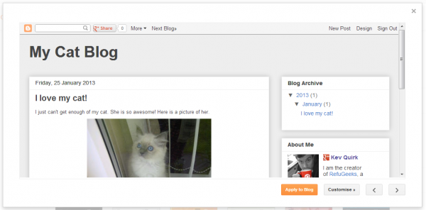 Blogger Theme Choice