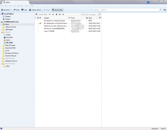 Thunderbird Interface