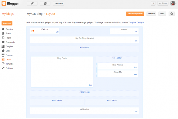 Blogger Layout Config