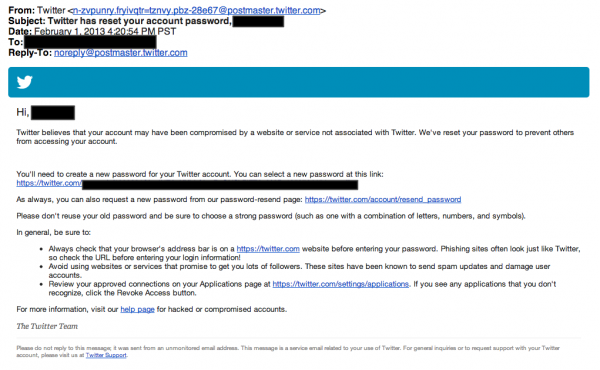 Twitter Hack Email