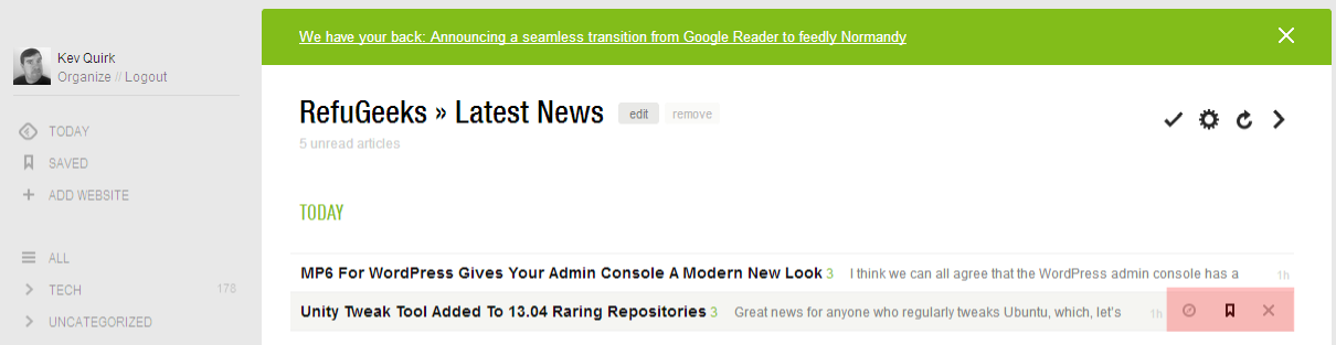 Feedly Bookmark