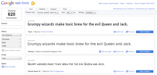 Google Web Fonts