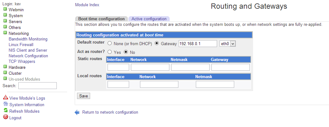 Routing config