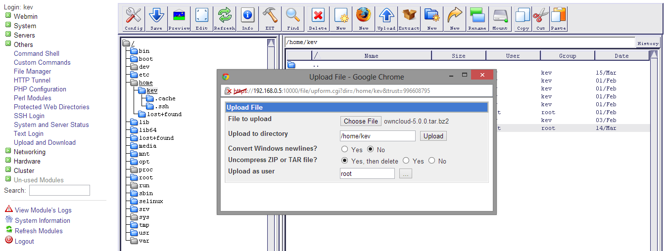 Webmin Upload