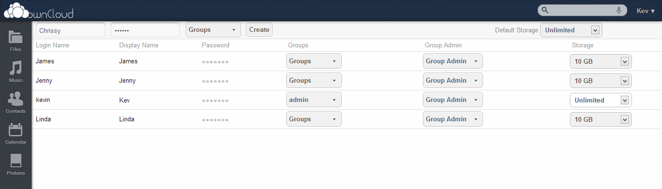 ownCloud Users