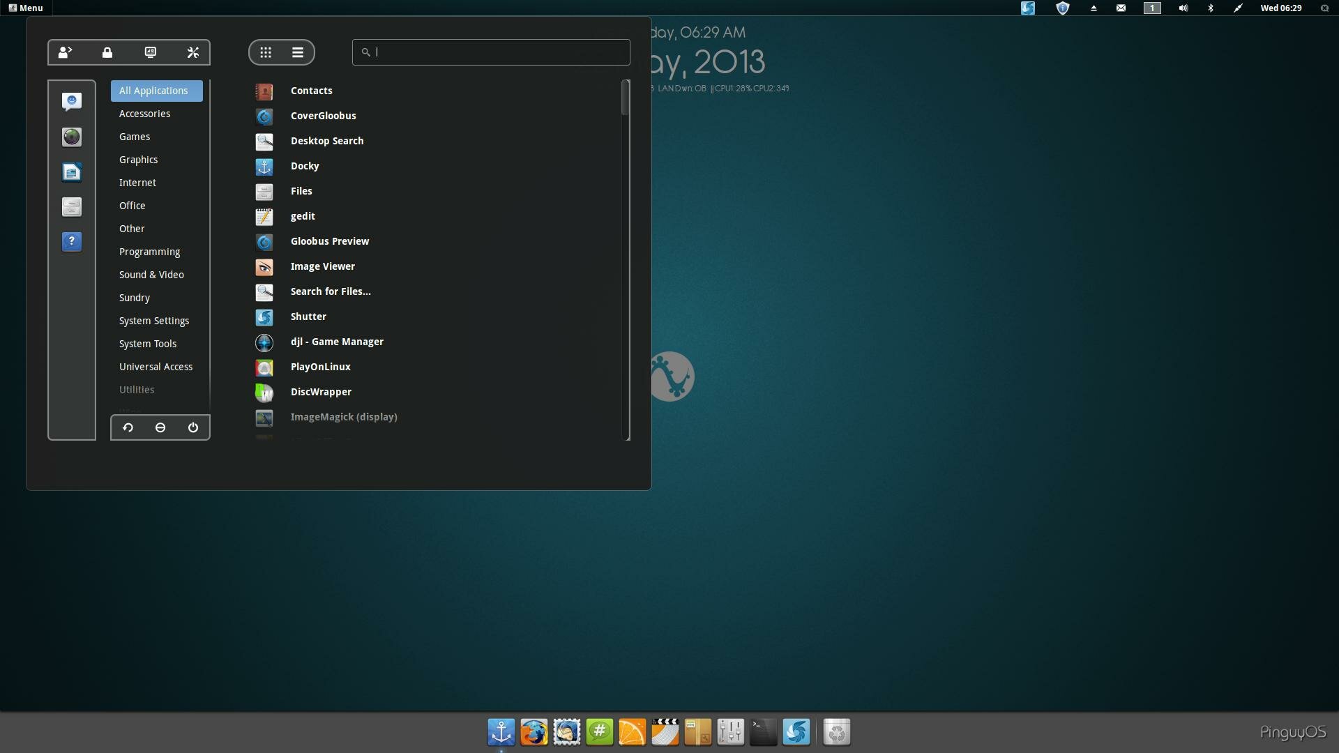 Pinguy 1304 Start Menu