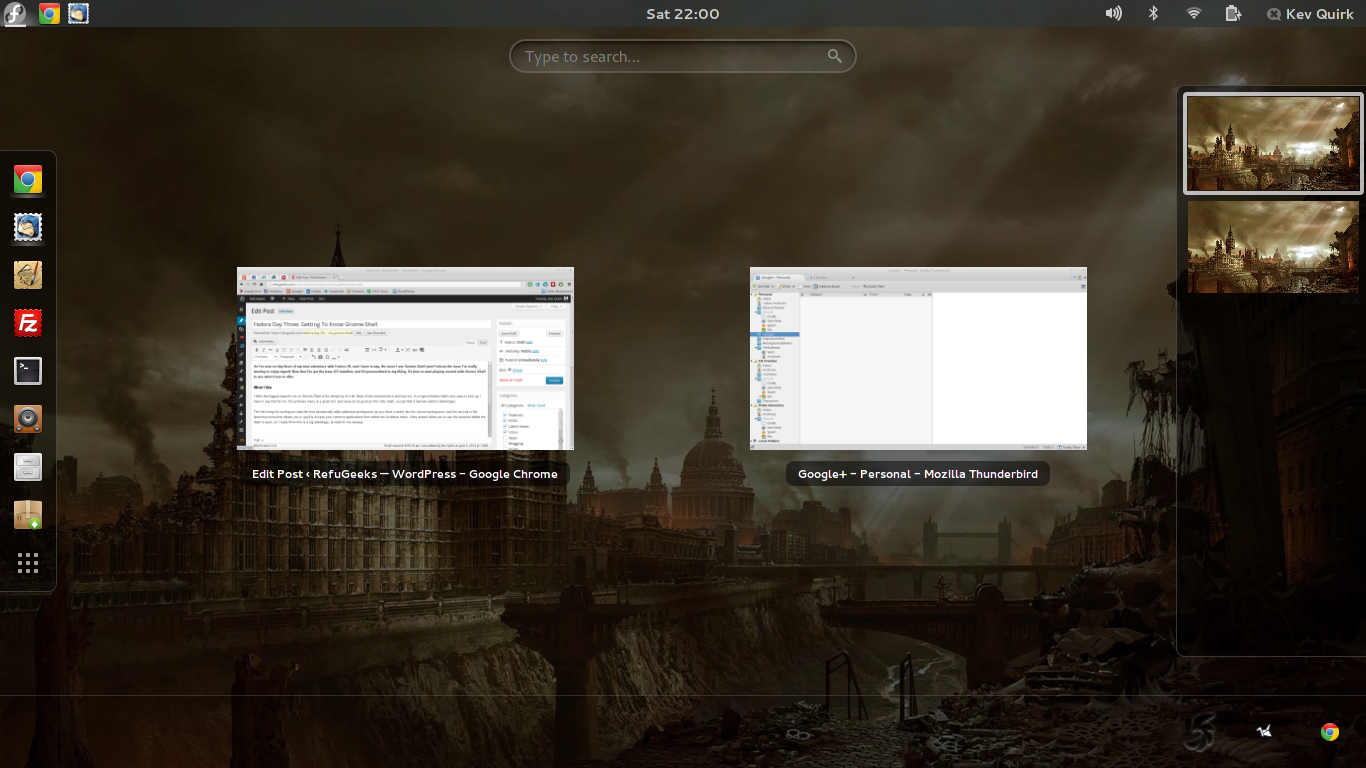 Gnome Activities Menu