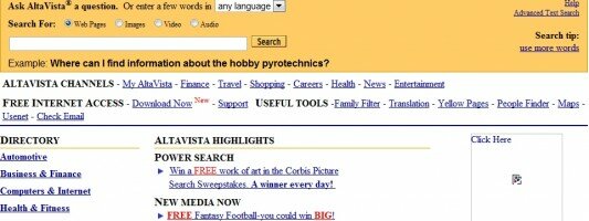 Altavista Search Engine Drops The Curtain