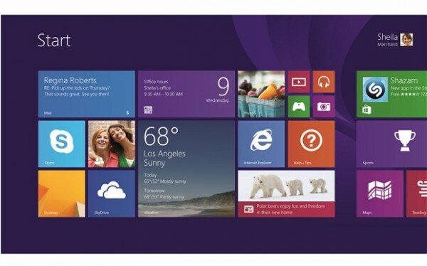 Windows 8.1 homescreen