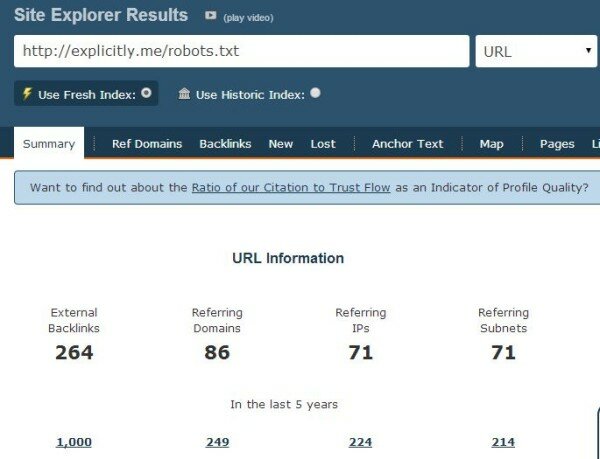 explictly robots txt links