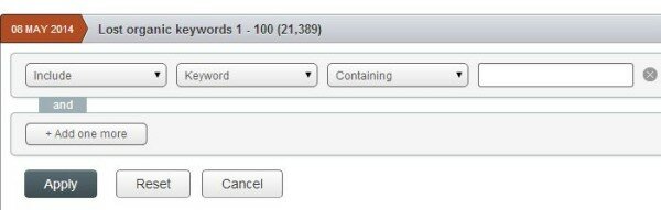 Organic Research Position changes filters