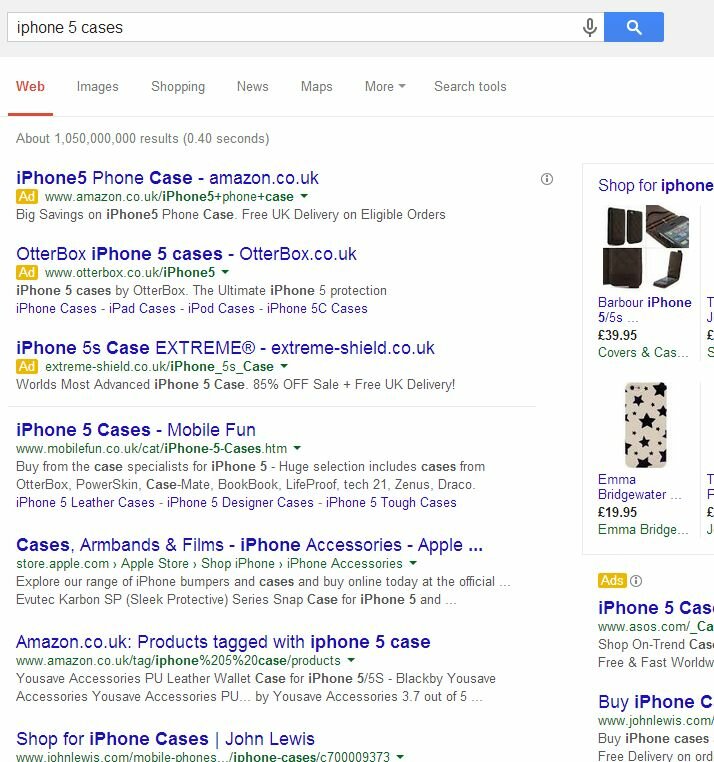 iphone 5 case serps May 21