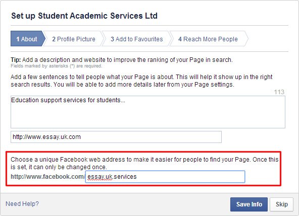 Facebook-set-up-page
