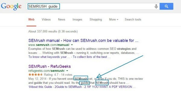 bolded keywords in meta descriptions refugeeks