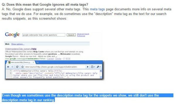 meta description not ranking factor