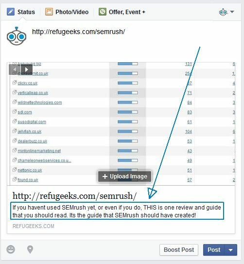 refugeeks meta description usage on facebook posts