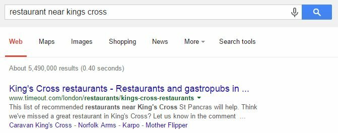 restaurant near Kings Cross