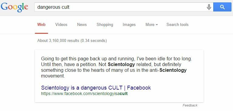 Dangerous Cult - Google Bombing 3 point O