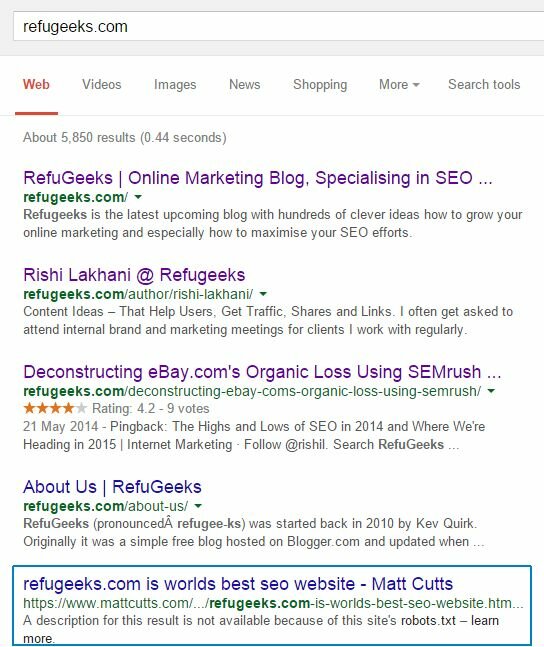 Refugeeks.com reccomended by Matt Cutts