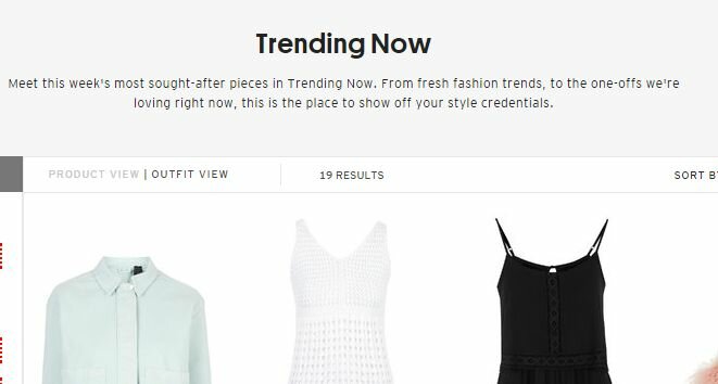 Topshop Trending Page