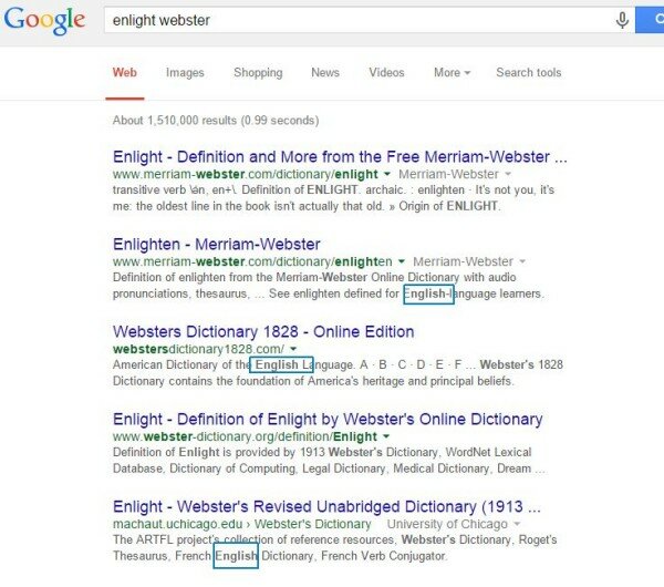 webster enlight english